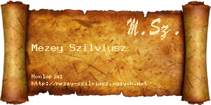 Mezey Szilviusz névjegykártya